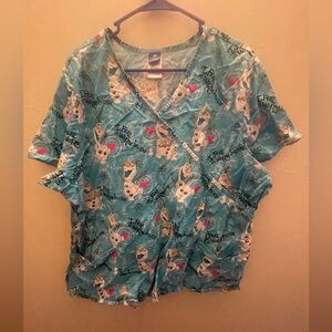 Disney Frozen Olaf Scrub Top Size 3XL
